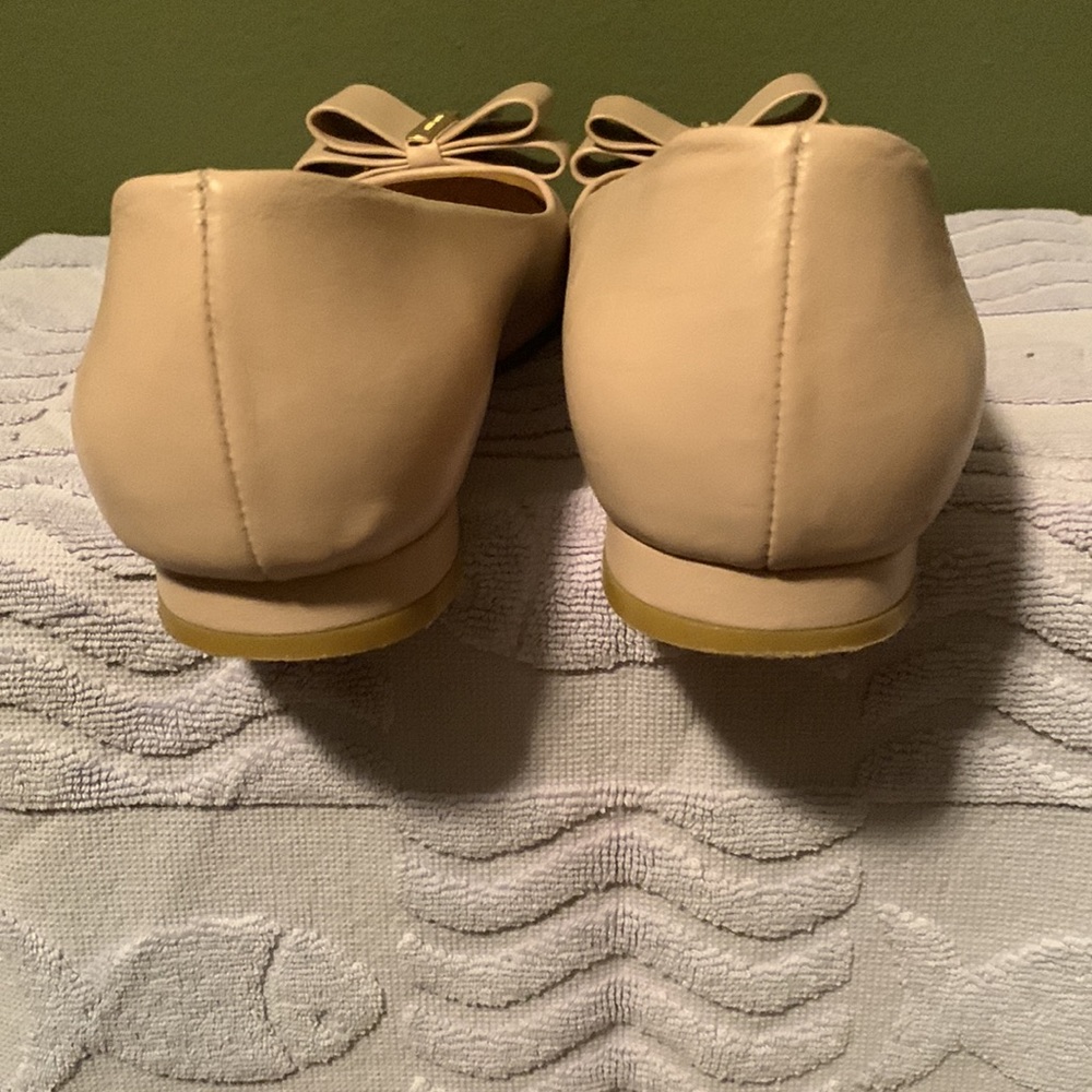 Designer Miu Miu Flats With Bows, Size 39, Nude C… - image 3